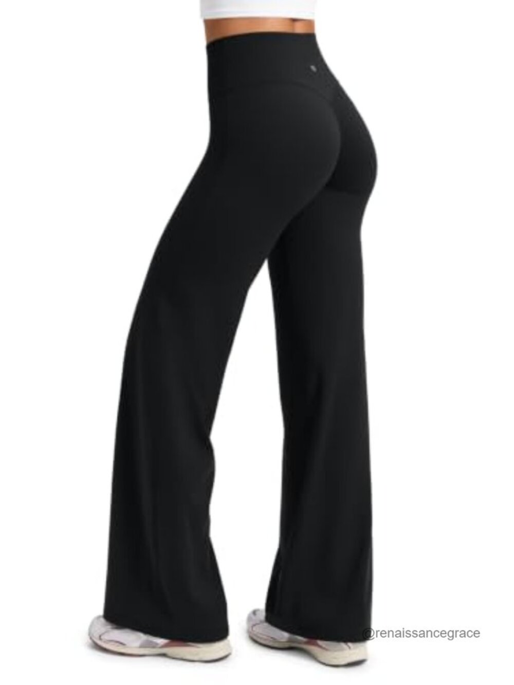 CRZ YOGA Softretch Wide Leg Yoga Pants High Rise No Front Seam